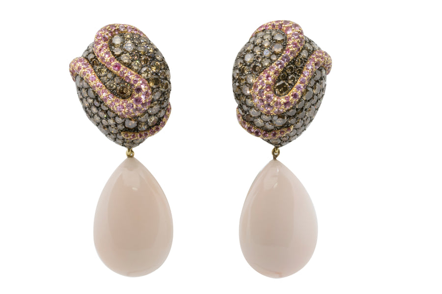 de GRISOGONO Pink Gold Earrings w/ Brown Diamonds - eJewels