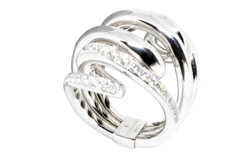 de GRISOGONO Allegra Collection White Gold & Diamond Vortice Ring - eJewels