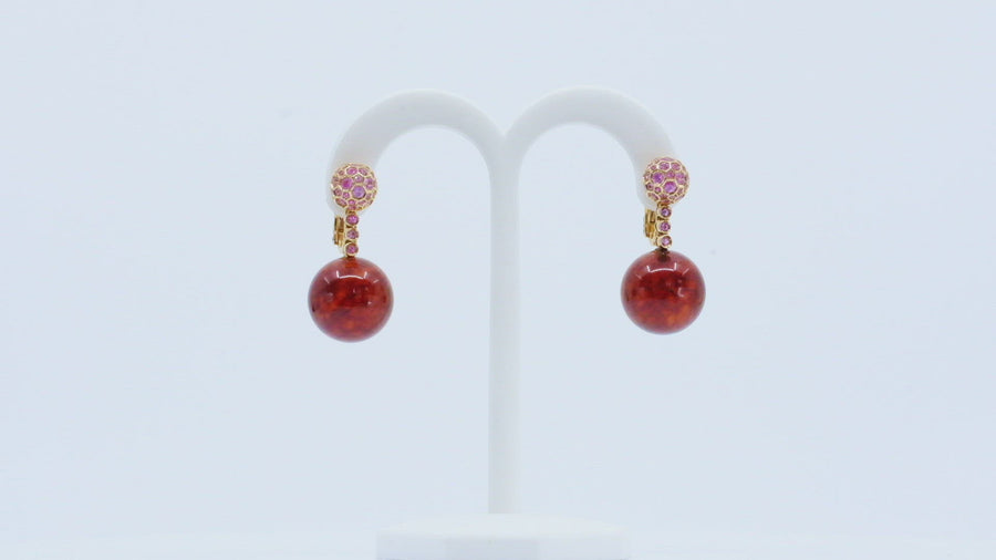 de GRISOGONO Amber and Pink Sapphire Earrings