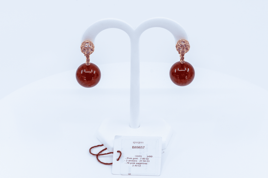 de GRISOGONO Amber and Pink Sapphire Earrings