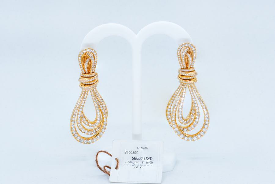 de GRISOGONO Pink Gold White Diamonds Earrings