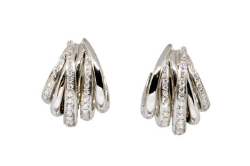 de GRISOGONO White Gold Earrings w/ 114 Diamonds - eJewels