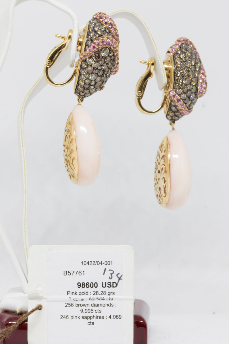 de GRISOGONO Pink Gold Earrings w/ Brown Diamonds - eJewels