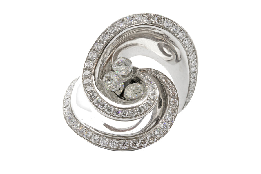 de GRISOGONO 18kt White Gold Diamond Ring w/ 78 White Diamonds - eJewels