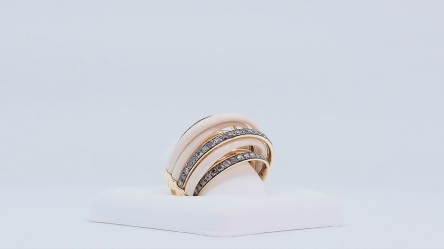 de GRISOGONO Pink Gold Beige Céramique Ring