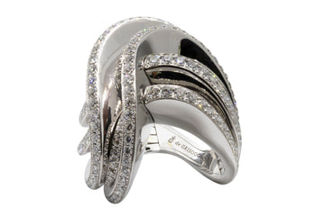 de GRISOGONO 18kt White Gold Diamond Ring w/ 224 White Diamonds - eJewels