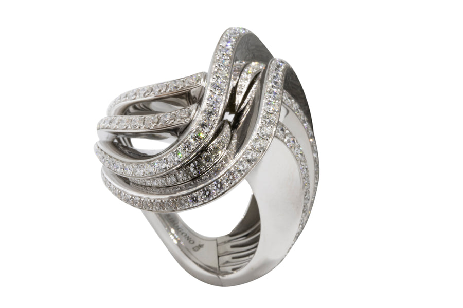 de GRISOGONO 18kt White Gold Diamond Ring w/ 224 White Diamonds - eJewels