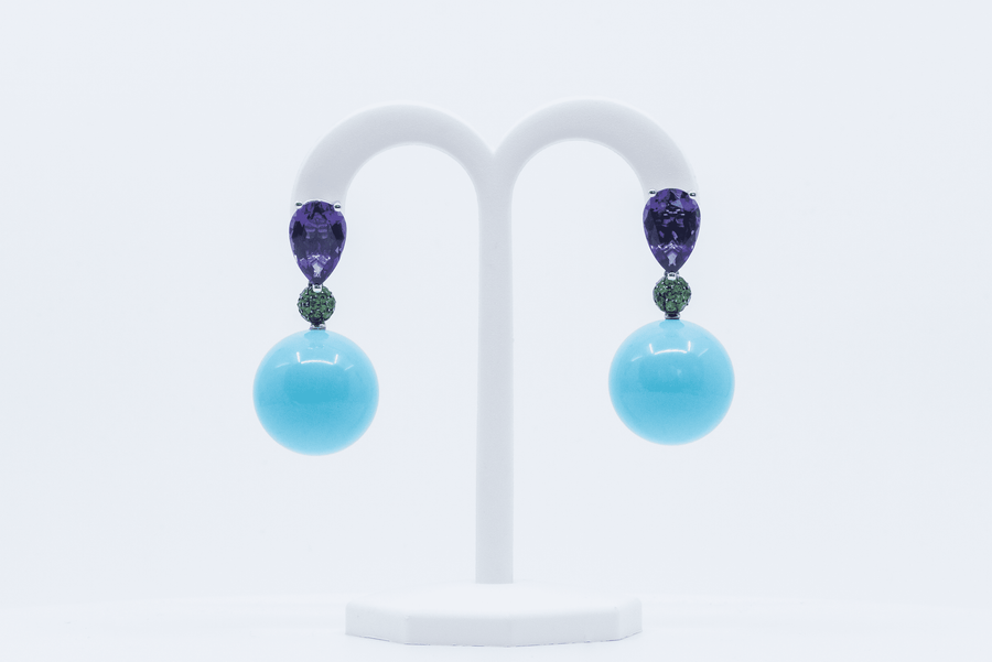 de GRISOGONO Turquoise Tsavorits Earrings