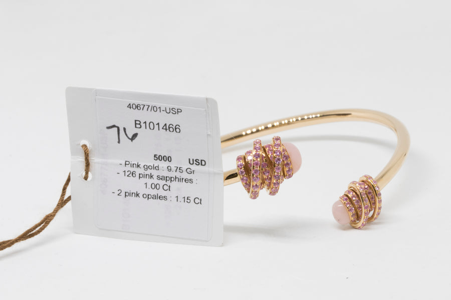 de GRISOGONO Toi & Moi 18-karat Pink Gold, Pink Opal Cuff - eJewels